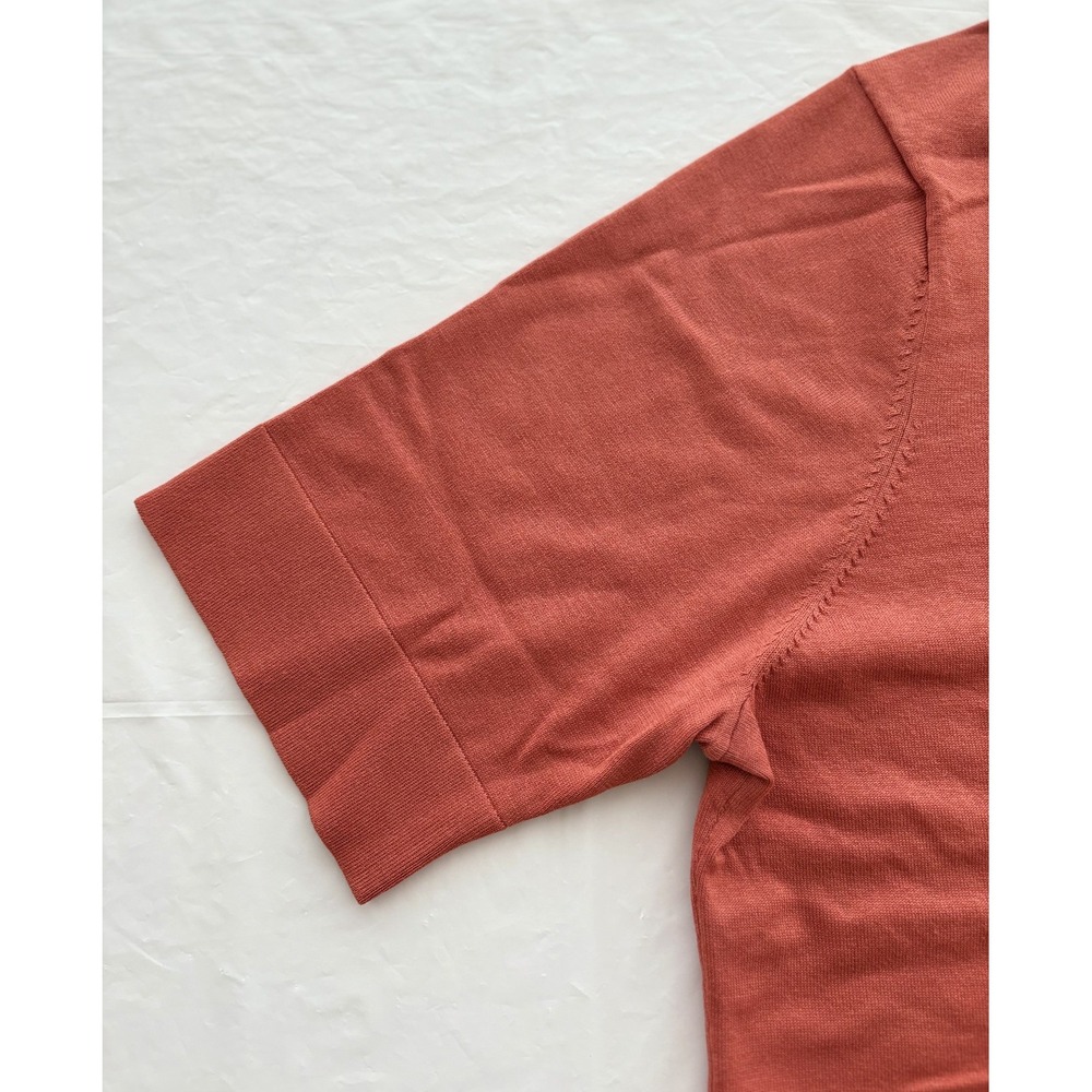 Pendleton Sweater Women XL Orange V Neck Silk Blend Short Sleeve Pullover NWT - Picture 4 of 16
